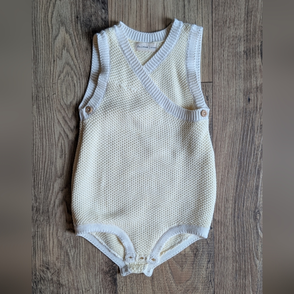 NWOT Fin & Vince Knit Romper in Butter